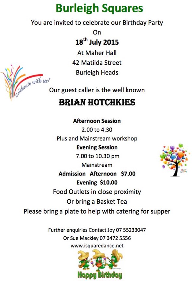 Burleigh Birthday Flyer 2015