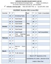 Calendar for December 2011 to June 2012