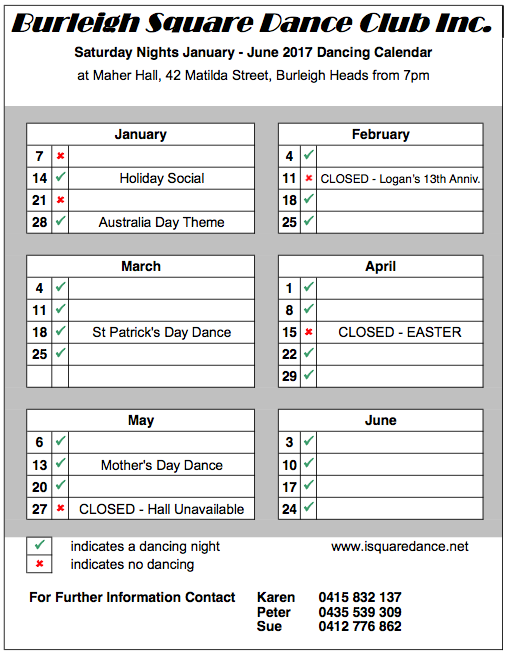 Club Calendar 2017 - 1st half year (no Feb 11)a